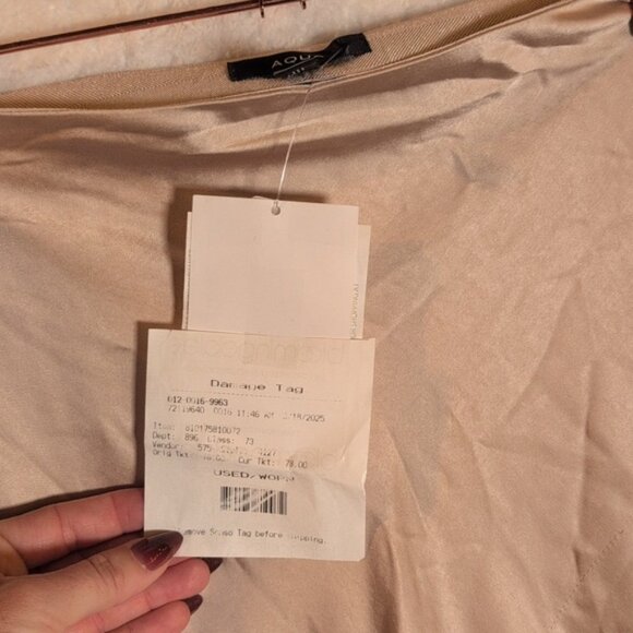 NWT Aqua Cream Maxi Satin Skirt (Issue) Reflecting The Price , See Photo - Picture 4 of 5